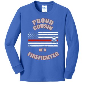 Proud Cousin Of A Volunteer Firefighter Gift Kids Long Sleeve Shirt