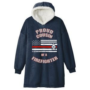 Proud Cousin Of A Volunteer Firefighter Gift Hooded Wearable Blanket