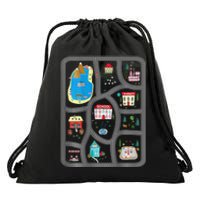 Play Cars On Dads Back Mat Road Car Race Track Gift Drawstring Bag