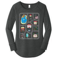 Play Cars On Dads Back Mat Road Car Race Track Gift Women's Perfect Tri Tunic Long Sleeve Shirt