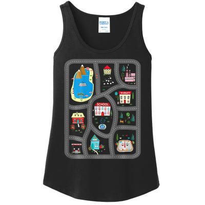 Play Cars On Dads Back Mat Road Car Race Track Gift Ladies Essential Tank