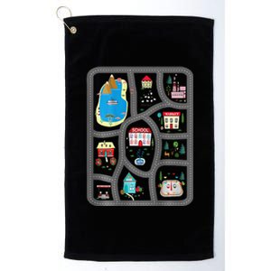 Play Cars On Dads Back Mat Road Car Race Track Gift Platinum Collection Golf Towel