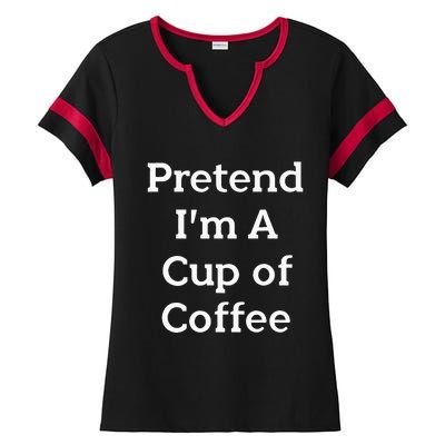 Pretend Cup Of Coffee Costume Funny Halloween Coffee Ladies Halftime Notch Neck Tee