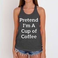 Pretend Cup Of Coffee Costume Funny Halloween Coffee Women's Knotted Racerback Tank