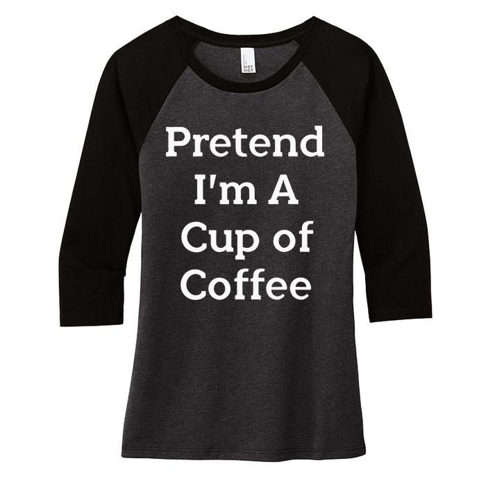 Pretend Cup Of Coffee Costume Funny Halloween Coffee Women's Tri-Blend 3/4-Sleeve Raglan Shirt