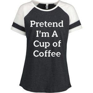 Pretend Cup Of Coffee Costume Funny Halloween Coffee Enza Ladies Jersey Colorblock Tee