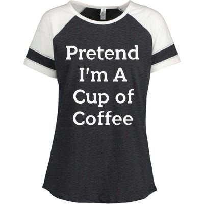 Pretend Cup Of Coffee Costume Funny Halloween Coffee Enza Ladies Jersey Colorblock Tee