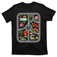 Play Cars On Dads Back Mat Road Car Race Track T-Shirt