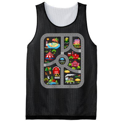 Play Cars On Dads Back Mat Road Car Race Track Mesh Reversible Basketball Jersey Tank