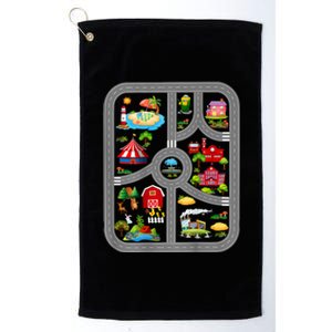 Play Cars On Dads Back Mat Road Car Race Track Platinum Collection Golf Towel