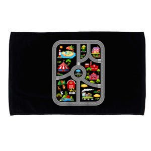 Play Cars On Dads Back Mat Road Car Race Track Microfiber Hand Towel