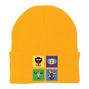 Pixelated Costumes Of Barranquilla's Carnival Miami Florida Meaningful Gift Knit Cap Winter Beanie