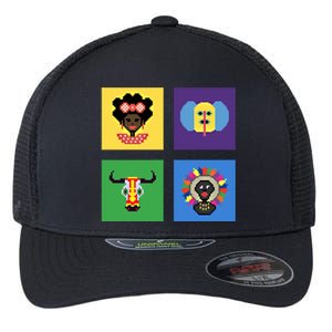 Pixelated Costumes Of Barranquilla's Carnival Miami Florida Meaningful Gift Flexfit Unipanel Trucker Cap