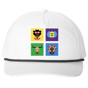 Pixelated Costumes Of Barranquilla's Carnival Miami Florida Meaningful Gift Snapback Five-Panel Rope Hat