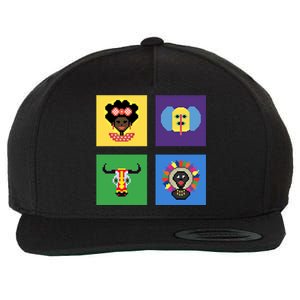 Pixelated Costumes Of Barranquilla's Carnival Miami Florida Meaningful Gift Wool Snapback Cap