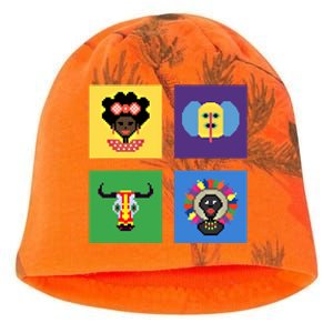 Pixelated Costumes Of Barranquilla's Carnival Miami Florida Meaningful Gift Kati - Camo Knit Beanie