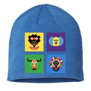 Pixelated Costumes Of Barranquilla's Carnival Miami Florida Meaningful Gift Sustainable Beanie