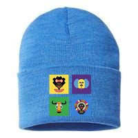 Pixelated Costumes Of Barranquilla's Carnival Miami Florida Meaningful Gift Sustainable Knit Beanie