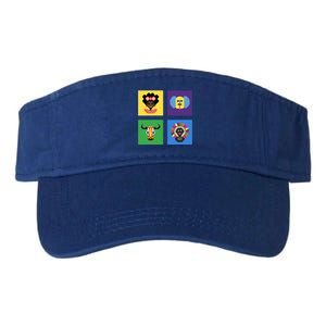 Pixelated Costumes Of Barranquilla's Carnival Miami Florida Meaningful Gift Valucap Bio-Washed Visor