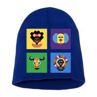 Pixelated Costumes Of Barranquilla's Carnival Miami Florida Meaningful Gift Short Acrylic Beanie