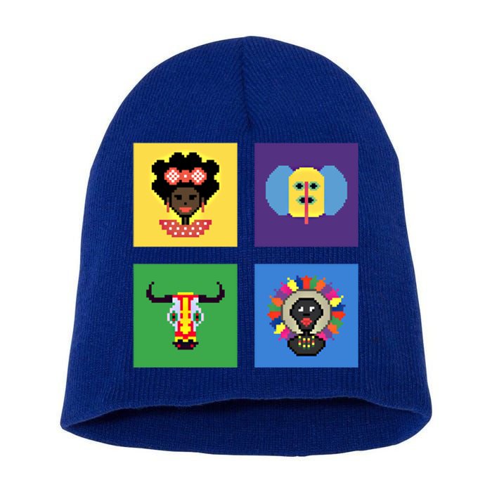 Pixelated Costumes Of Barranquilla's Carnival Miami Florida Meaningful Gift Short Acrylic Beanie