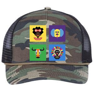 Pixelated Costumes Of Barranquilla's Carnival Miami Florida Meaningful Gift Retro Rope Trucker Hat Cap