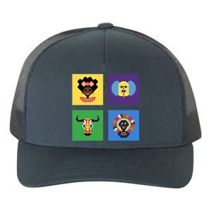 Pixelated Costumes Of Barranquilla's Carnival Miami Florida Meaningful Gift Yupoong Adult 5-Panel Trucker Hat