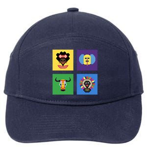 Pixelated Costumes Of Barranquilla's Carnival Miami Florida Meaningful Gift 7-Panel Snapback Hat