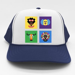 Pixelated Costumes Of Barranquilla's Carnival Miami Florida Meaningful Gift Trucker Hat