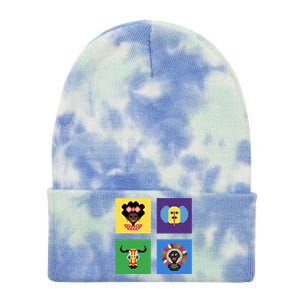 Pixelated Costumes Of Barranquilla's Carnival Miami Florida Meaningful Gift Tie Dye 12in Knit Beanie