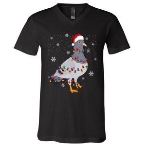 Pigeons Christmas Outfit Pigeon Breeder Christmas Girl V-Neck T-Shirt