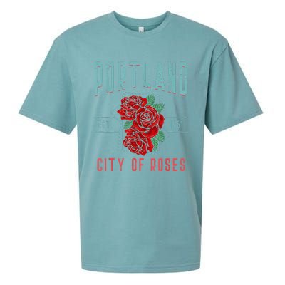 Portland City Of Roses Oregon Pdx Sueded Cloud Jersey T-Shirt