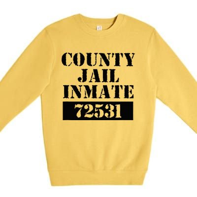 Prisoner Costume Orange Halloween County Inmate Jailhouse Premium Crewneck Sweatshirt