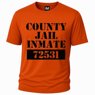 Prisoner Costume Orange Halloween County Inmate Jailhouse Cooling Performance Crew T-Shirt