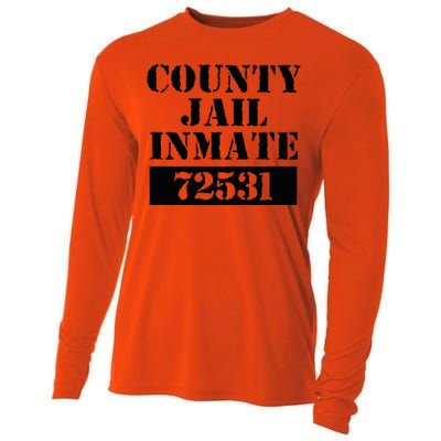 Prisoner Costume Orange Halloween County Inmate Jailhouse Cooling Performance Long Sleeve Crew