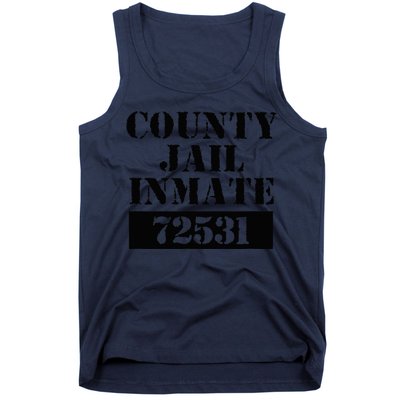 Prisoner Costume Orange Halloween County Inmate Jailhouse Tank Top