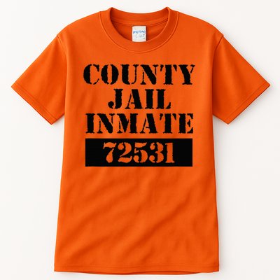 Prisoner Costume Orange Halloween County Inmate Jailhouse Tall T-Shirt