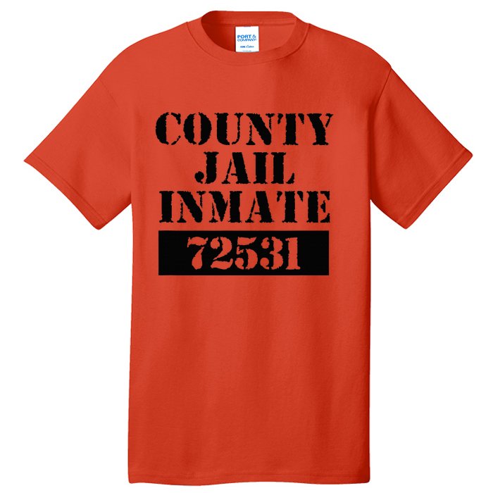 Prisoner Costume Orange Halloween County Inmate Jailhouse Tall T-Shirt