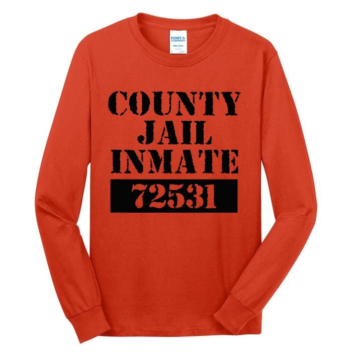 Prisoner Costume Orange Halloween County Inmate Jailhouse Tall Long Sleeve T-Shirt