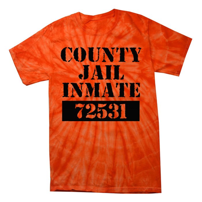 Prisoner Costume Orange Halloween County Inmate Jailhouse Tie-Dye T-Shirt