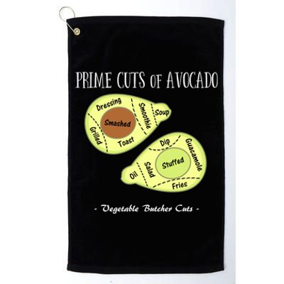 Prime Cuts Of Avocado Butcher Cuts Vegetarian Vegan Cool Gift Platinum Collection Golf Towel