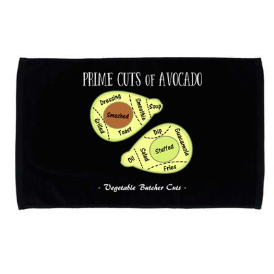 Prime Cuts Of Avocado Butcher Cuts Vegetarian Vegan Cool Gift Microfiber Hand Towel