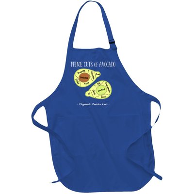 Prime Cuts Of Avocado Butcher Cuts Vegetarian Vegan Cool Gift Full-Length Apron With Pockets