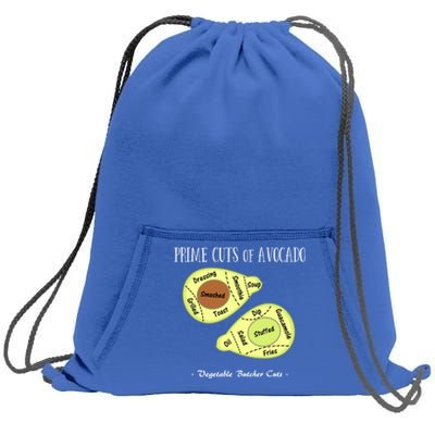 Prime Cuts Of Avocado Butcher Cuts Vegetarian Vegan Cool Gift Sweatshirt Cinch Pack Bag