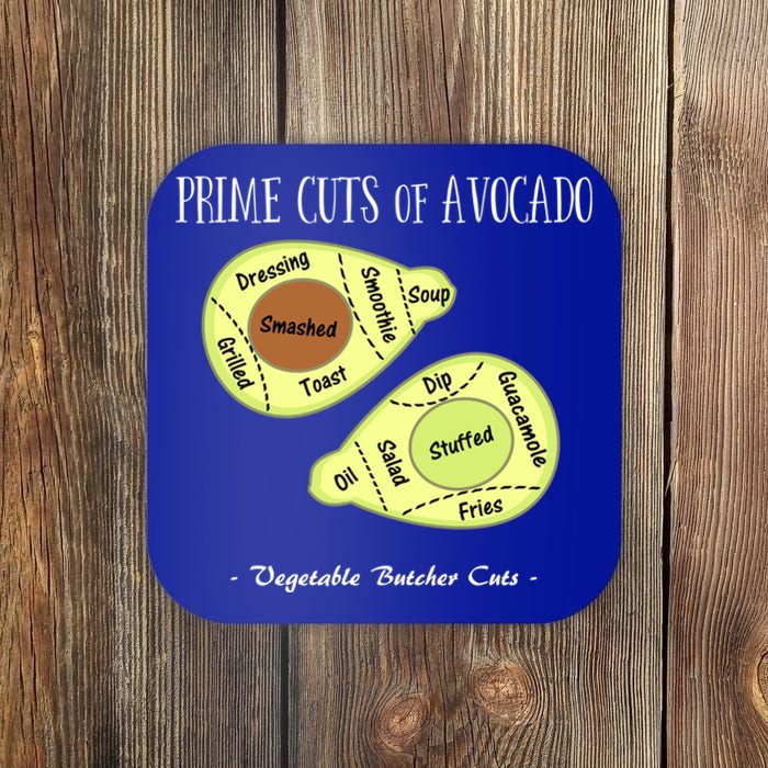 Prime Cuts Of Avocado Butcher Cuts Vegetarian Vegan Cool Gift Coaster