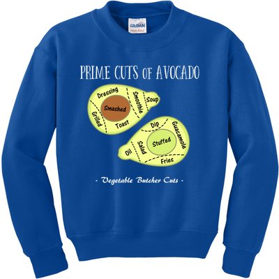 Prime Cuts Of Avocado Butcher Cuts Vegetarian Vegan Cool Gift Kids Sweatshirt