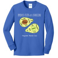 Prime Cuts Of Avocado Butcher Cuts Vegetarian Vegan Cool Gift Kids Long Sleeve Shirt