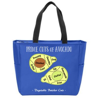 Prime Cuts Of Avocado Butcher Cuts Vegetarian Vegan Cool Gift Zip Tote Bag