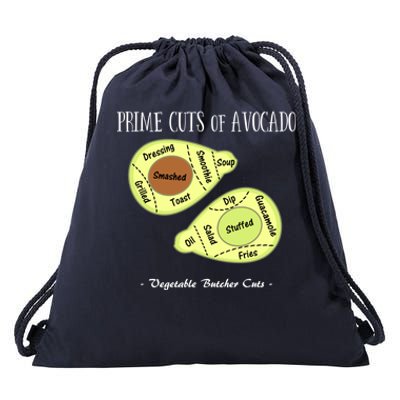 Prime Cuts Of Avocado Butcher Cuts Vegetarian Vegan Cool Gift Drawstring Bag