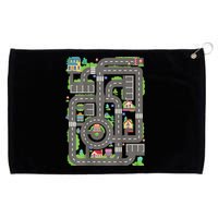 Play Cars On Dad Back Race Track Mat Fathers Day Grommeted Golf Towel